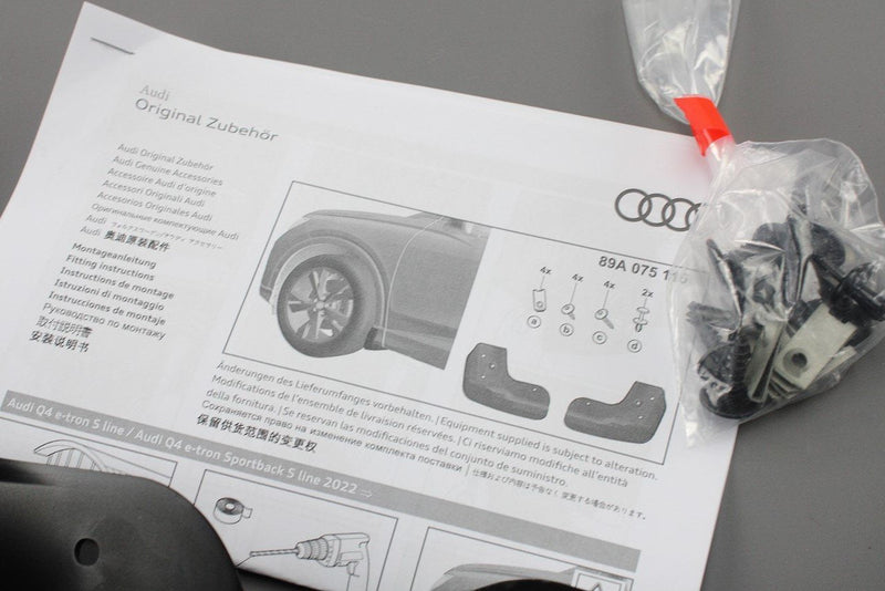 Audi Q4 E-Tron 2021-on S-line mud flap set (front & rear) 89A075106/116