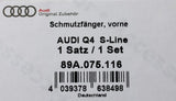 Audi Q4 E-Tron 2021-on S-line mud flap set (front & rear) 89A075106/116