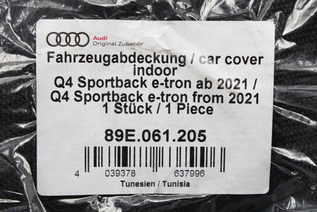Audi Q4 e-tron Sportback 21-on indoor tailored car cover 89E061205
