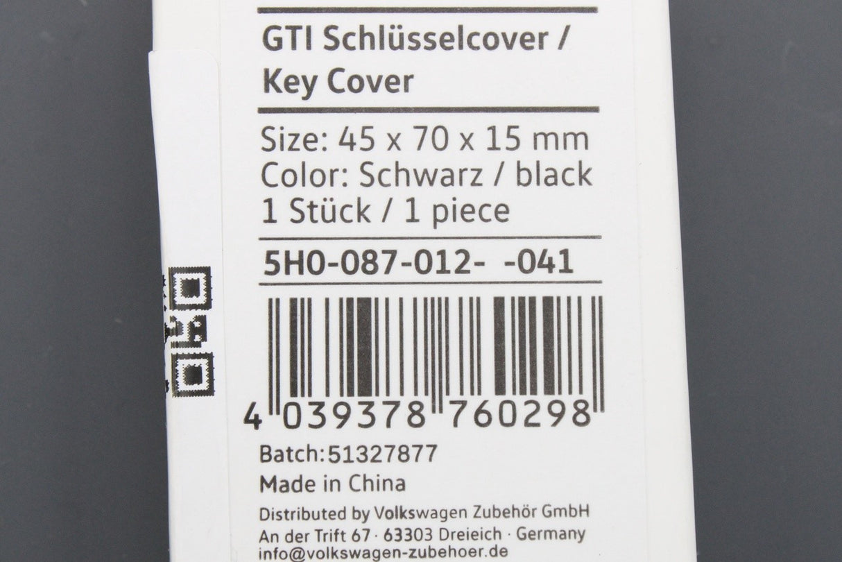 VW Golf MK8 20-on accessory GTI silicone key cover (black) 5H0087012 041
