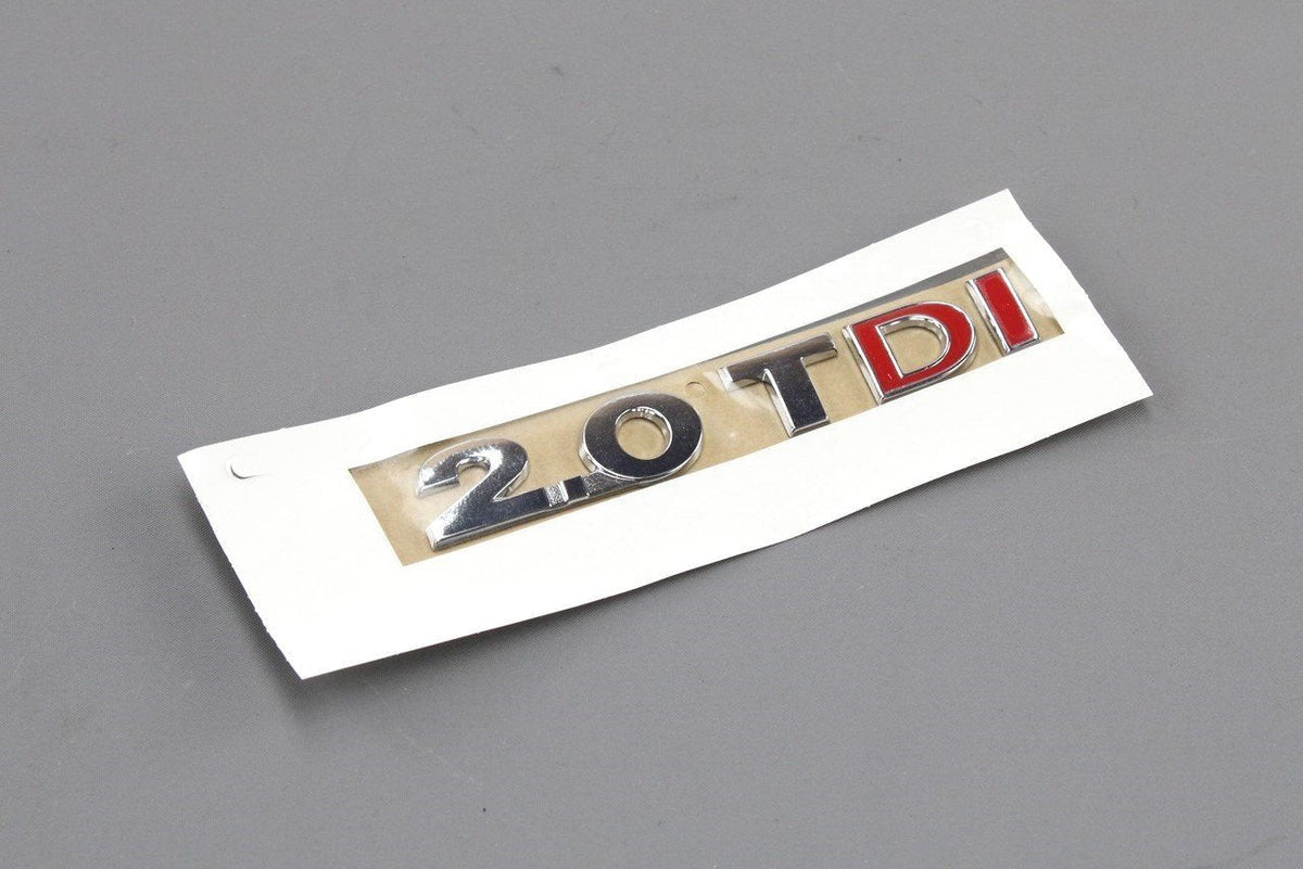 VW Tiguan Touran 2.0 TDI rear lettering badge (red/chrome) 5TA853675CJZQ, view 1