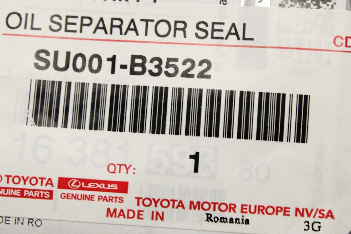 Toyota Proace 2016-on oil separator seals SU001-B3522