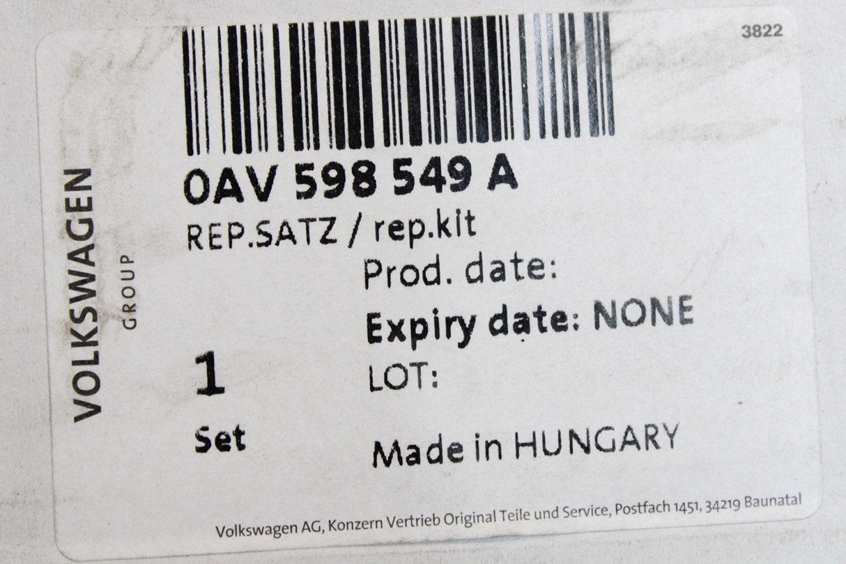 VW Golf Audi A3 S3 Haldex pump repair set (Quattro 4WD Gen 2) 0AV598549A