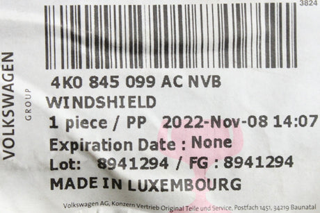 Audi A6 S6 2019-on RS6 2020-on front windscreen glass 4K0845099AC NVB