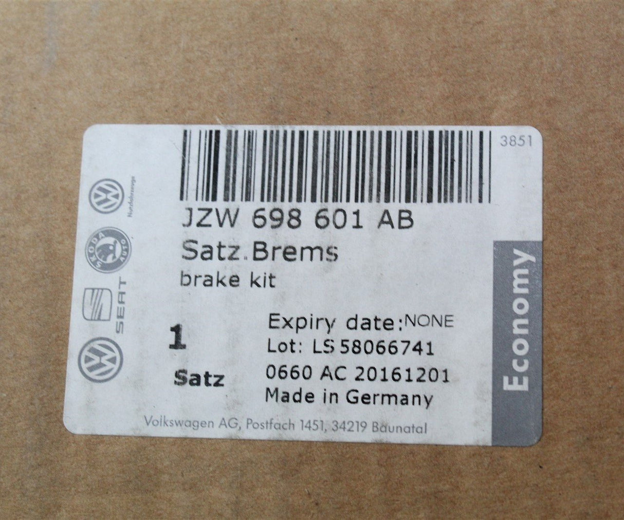 VW Golf MK5 MK6 Jetta Caddy Touran 256mm rear discs & pads set JZW698601AB