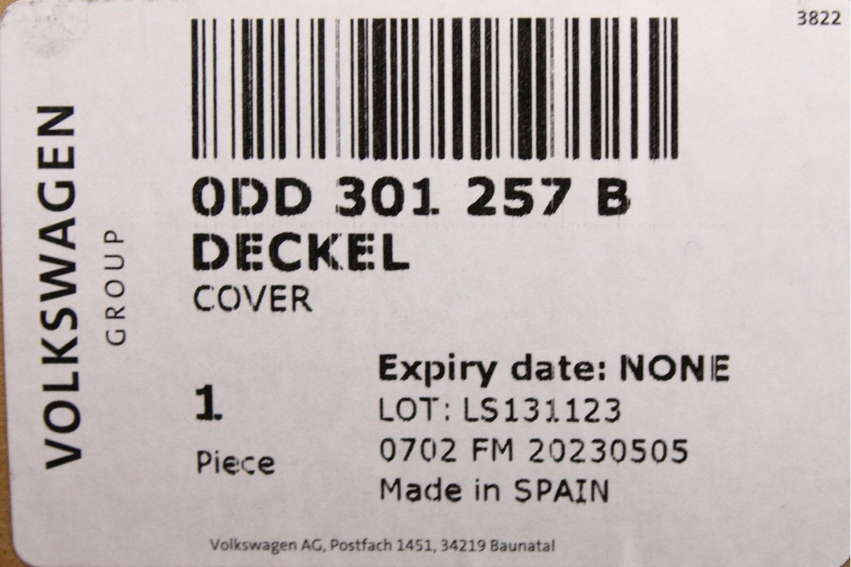VW Golf MK7 Audi A3 Skoda Superb 2013-on gearbox end cap 0DD301257B