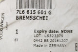VW Touareg 03-10 Transporter T5 brake discs 314x22mm (rear) 7L6615601G