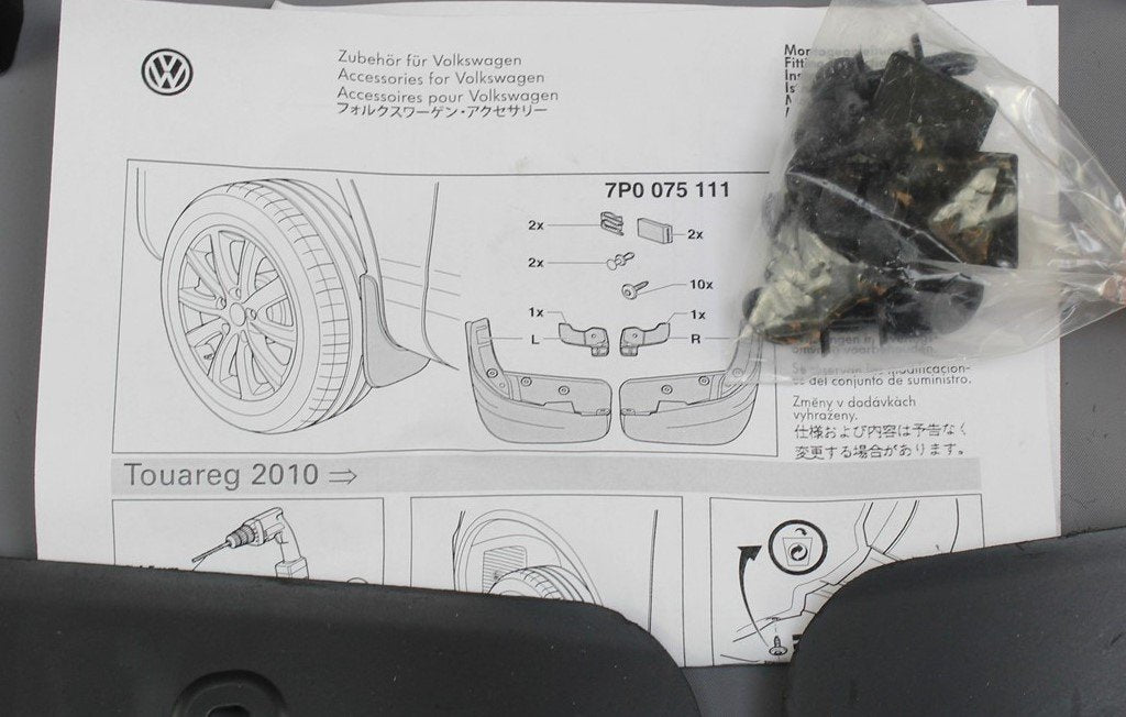 VW Touareg 2011-18 accessory front mud flap set 7P0075111