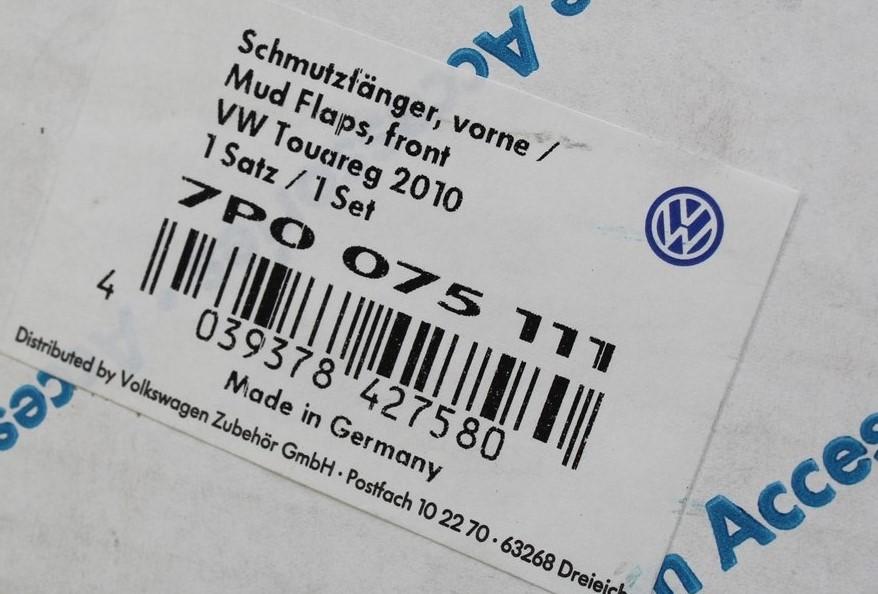 VW Touareg 2011-18 accessory front mud flap set 7P0075111
