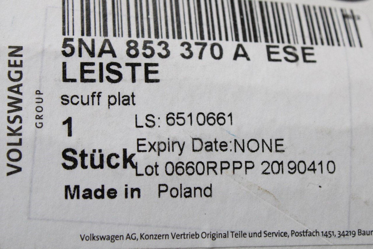 VW Tiguan 2016-on right door sill strip (illuminated) 5NA853370A ESE