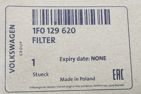 VW Audi Skoda SEAT 1.2 1.4 TSI TFSI Air filter element 1F0129620