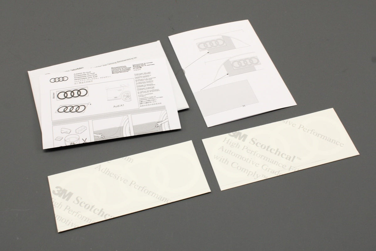 Audi A1 2019-on rear side Audi logo decals (white) 82A064317 Y9C, view 1