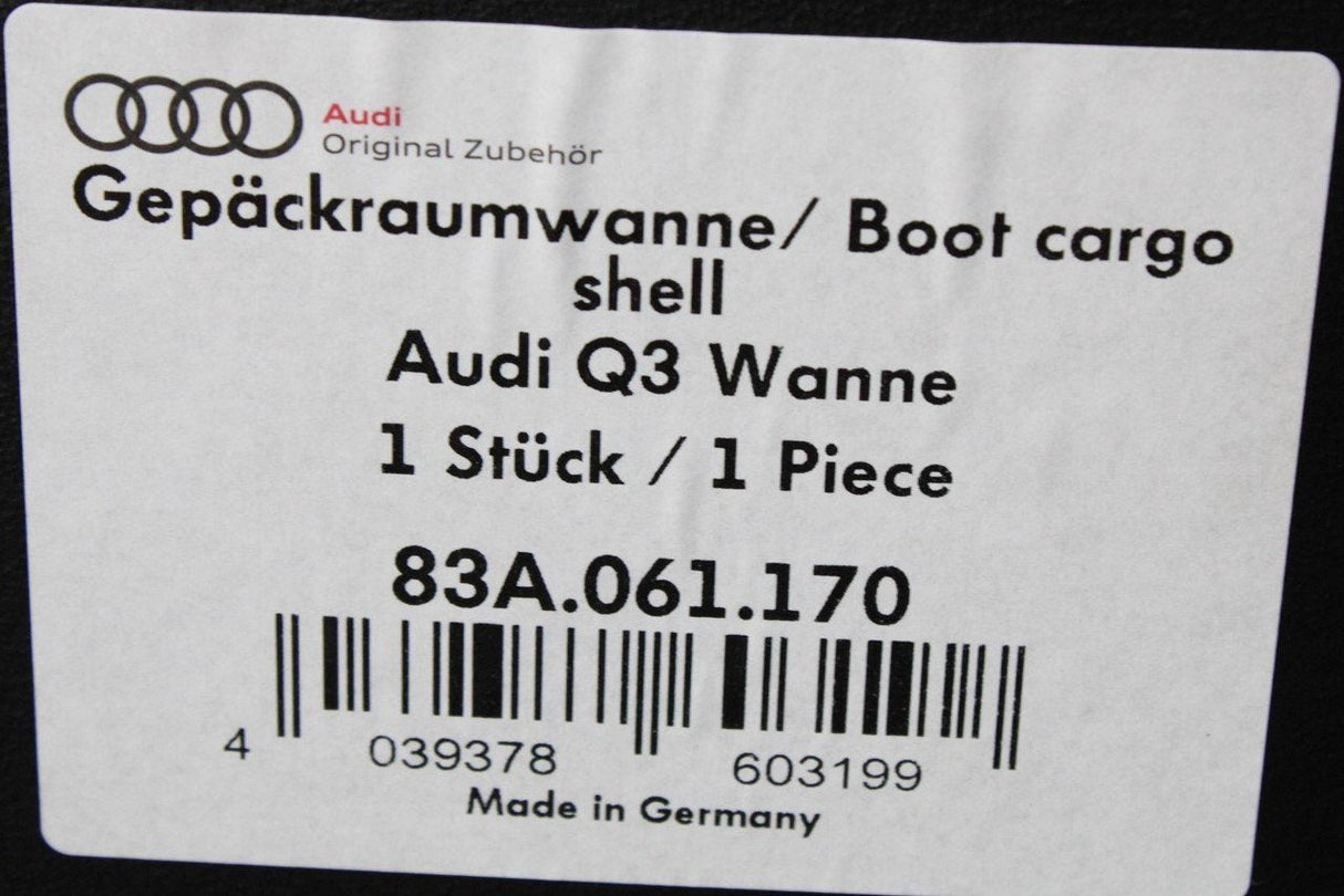 Audi Q3 RSQ3 2019-on luggage boot compartment tray (150mm) 83A061170