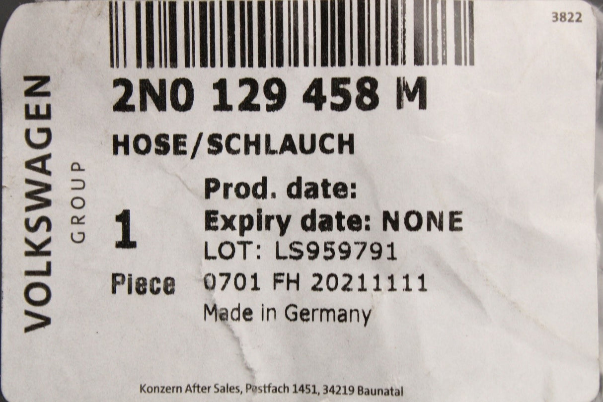 VW Crafter 2017-on 2.0 TDI vacuum hoses 2N0129458M
