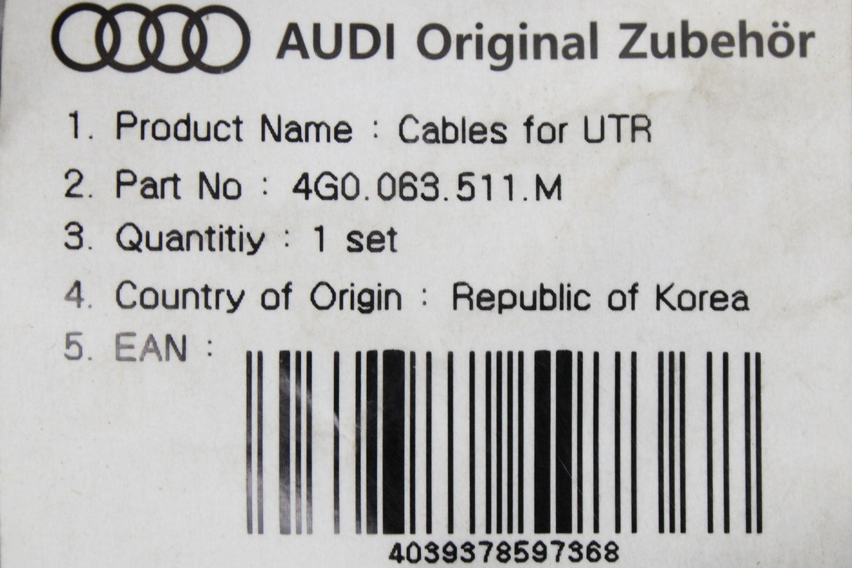 Audi A8 S8 2018-on universal traffic recorder wiring kit 4G0063511M