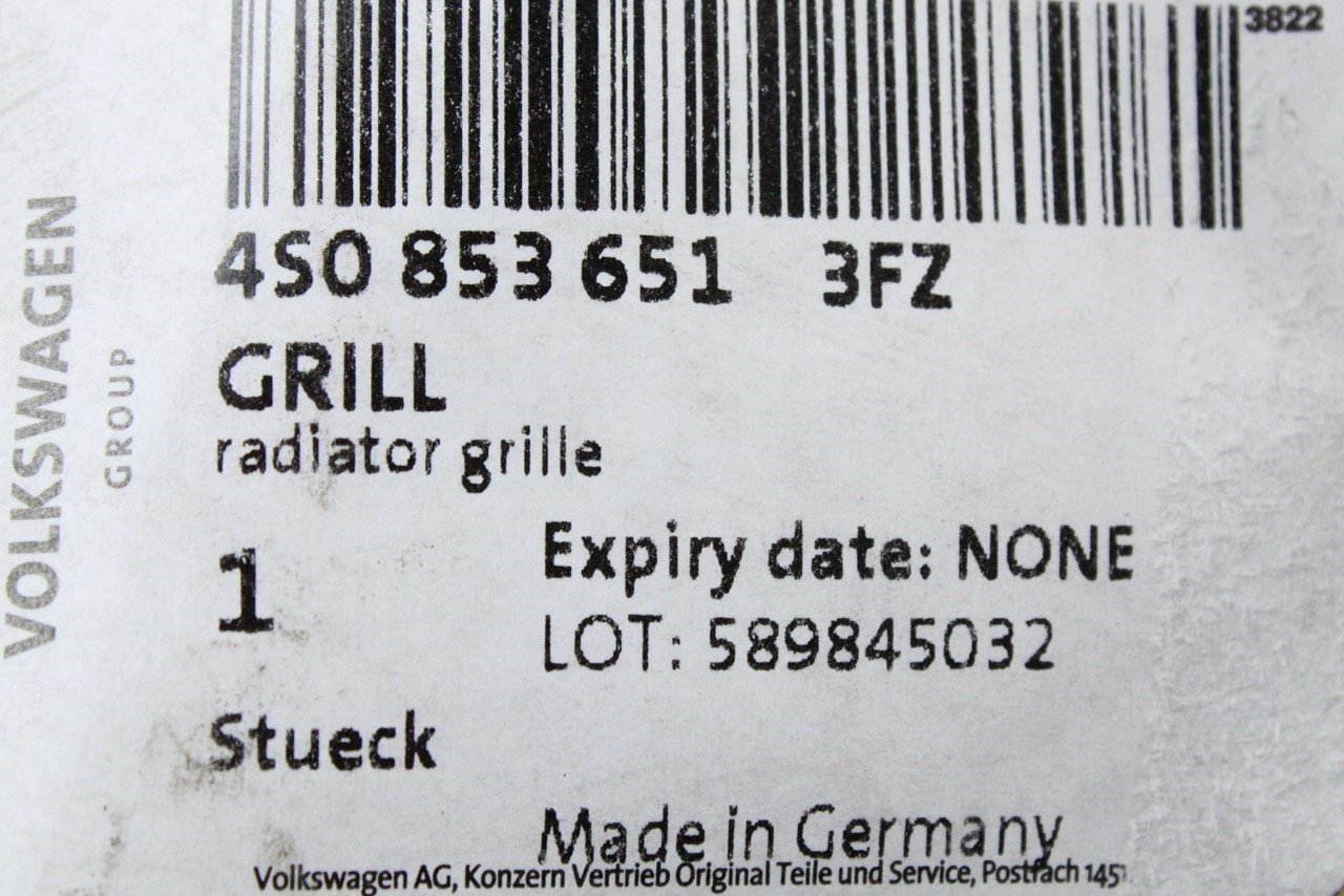 Audi R8 2016-2021 front radiator grille (black) 4S0853651 3FZ