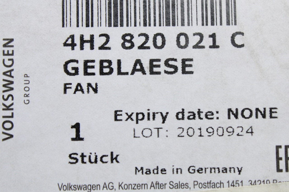Audi A6 S6 RS6 S7 A7 RS7 A8 S8 heater blower fan motor (RHD) 4H2820021C