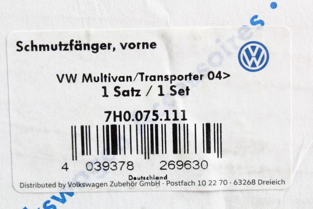 VW Transporter Caravelle California T5 T6 front mud flaps set 7H0075111
