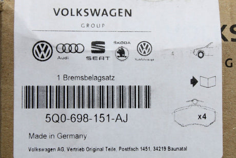 VW Golf R GTI Performance Audi S3 SEAT front brake pads 5Q0698151AJ