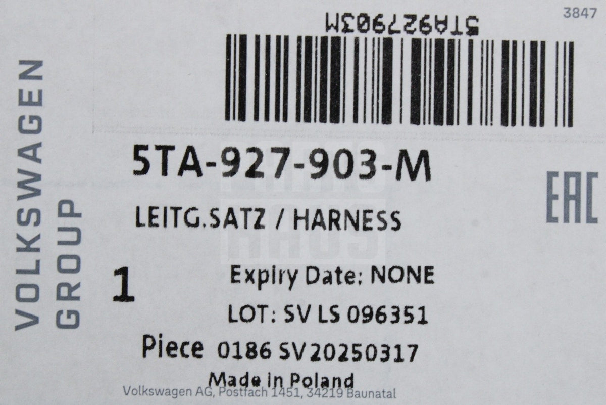 VW Tiguan Audi Skoda SEAT ABS wiring harness (front left) 5TA927903M