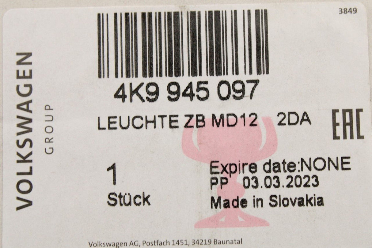 Audi A6 S6 RS6 2019-on additional 3rd brake light 4K9945097
