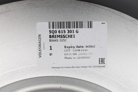 VW Golf MK7 R GTI Performance Audi S3 SEAT front brake discs 5Q0615301G