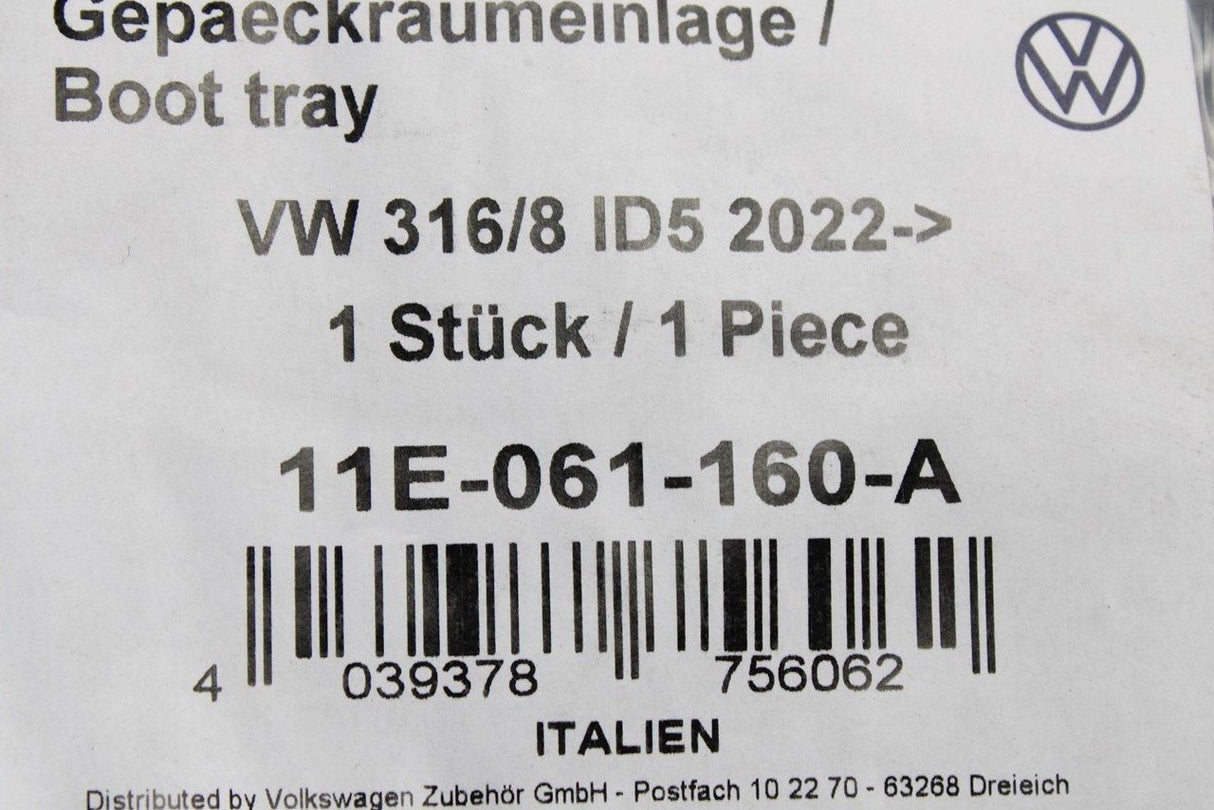 VW ID.5 2022-On foam boot compartment liner (basic floor) 11E061160A