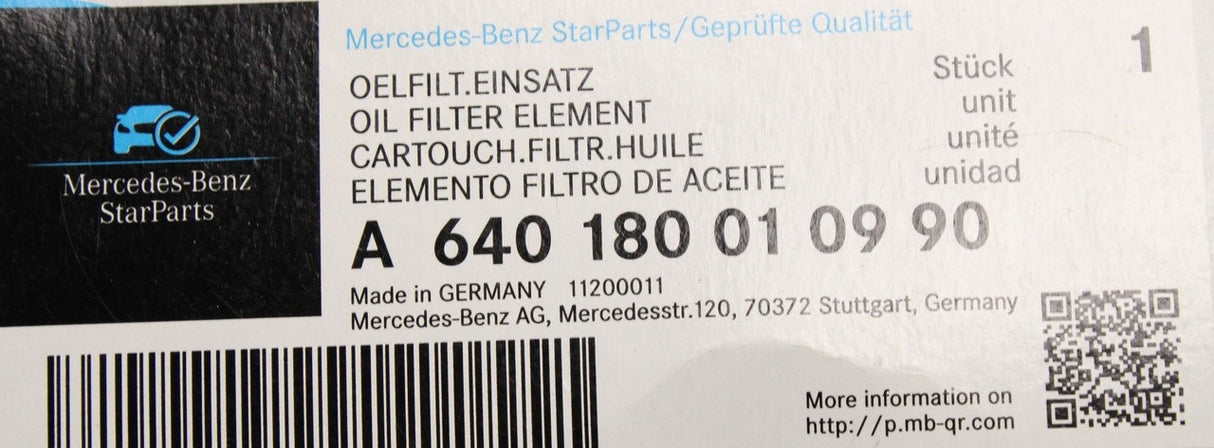 Mercedes-Benz engine oil filter element A640180010990