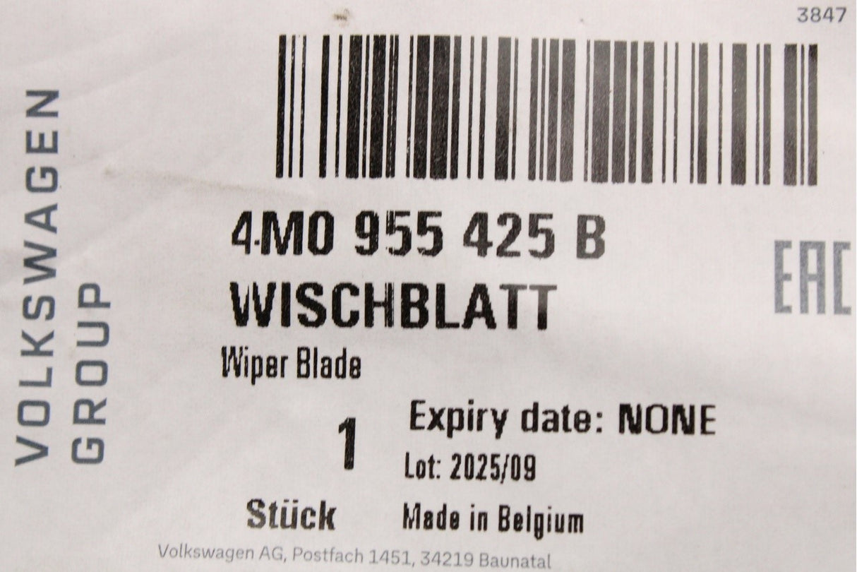 Audi Q7 2016-on rear wiper blade 4M0955425B
