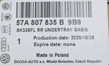 Skoda Karoq 2022-on rear bumper lower trim 57A807835B 9B9