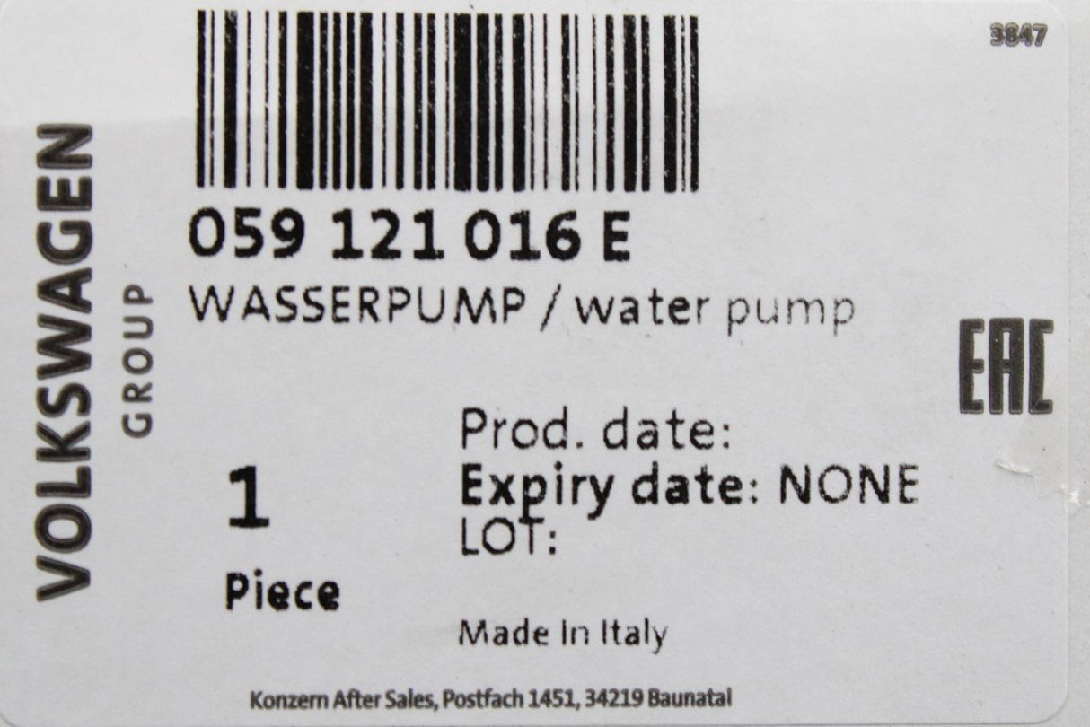 Audi A4 A5 A6 A8 Q5 Q7 Q8 3.0 TDI Coolant water pump 059121016E