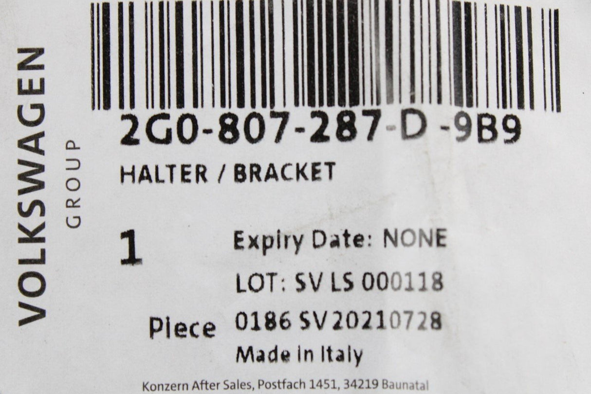 VW Polo AW 2018-on number plate holder plinth (front) 2G0807287D 9B9