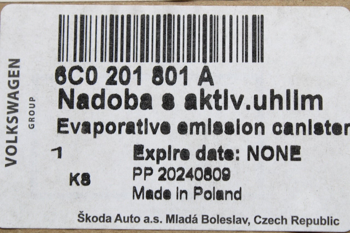 Skoda Fabia 2015-2023 activated charcoal canister 6C0201801A