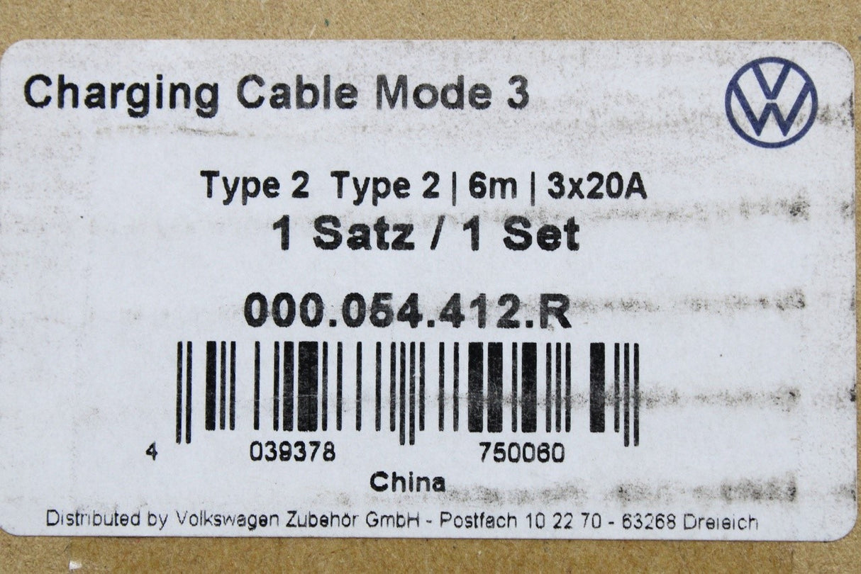 Volkswagen charge cable for public charging station (Mode 3) 000054412R