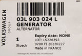 VW Crafter Audi A3 Skoda SEAT 12-on 180A alternator (2.0 TDI) 03L903024L