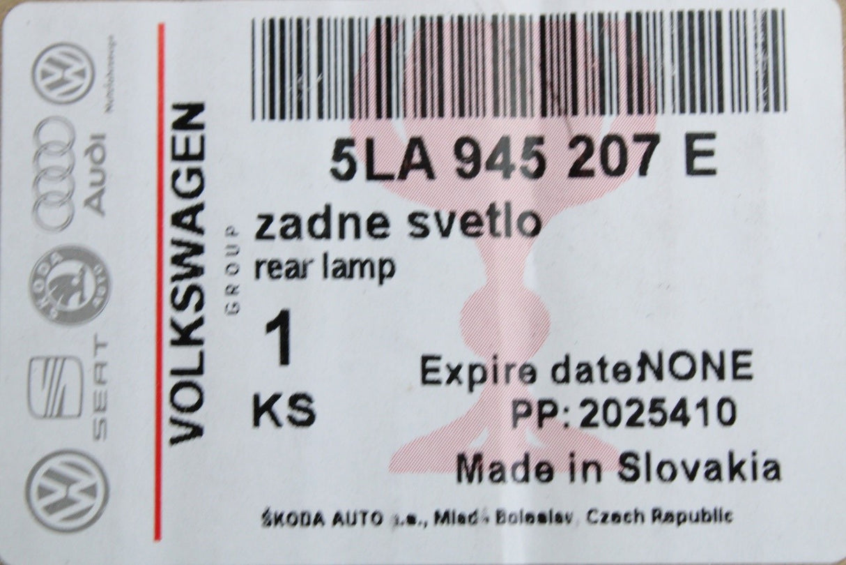 Skoda Enyaq 2021-on Elroq 2025-on LED tail light (outer left) 5LA945207E