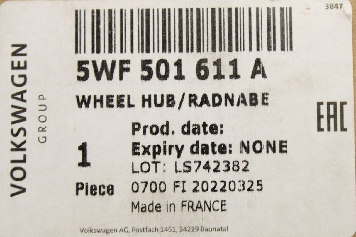 VW Passat Caddy Arteon Tiguan Skoda SEAT wheel bearing (rear) 5WF501611A