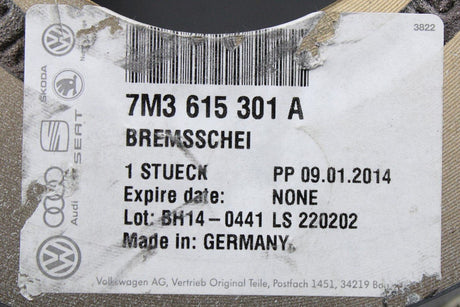 VW T4 Sharan SEAT Alhambra 01-10 front brake discs pair 300mm 7M3615301A