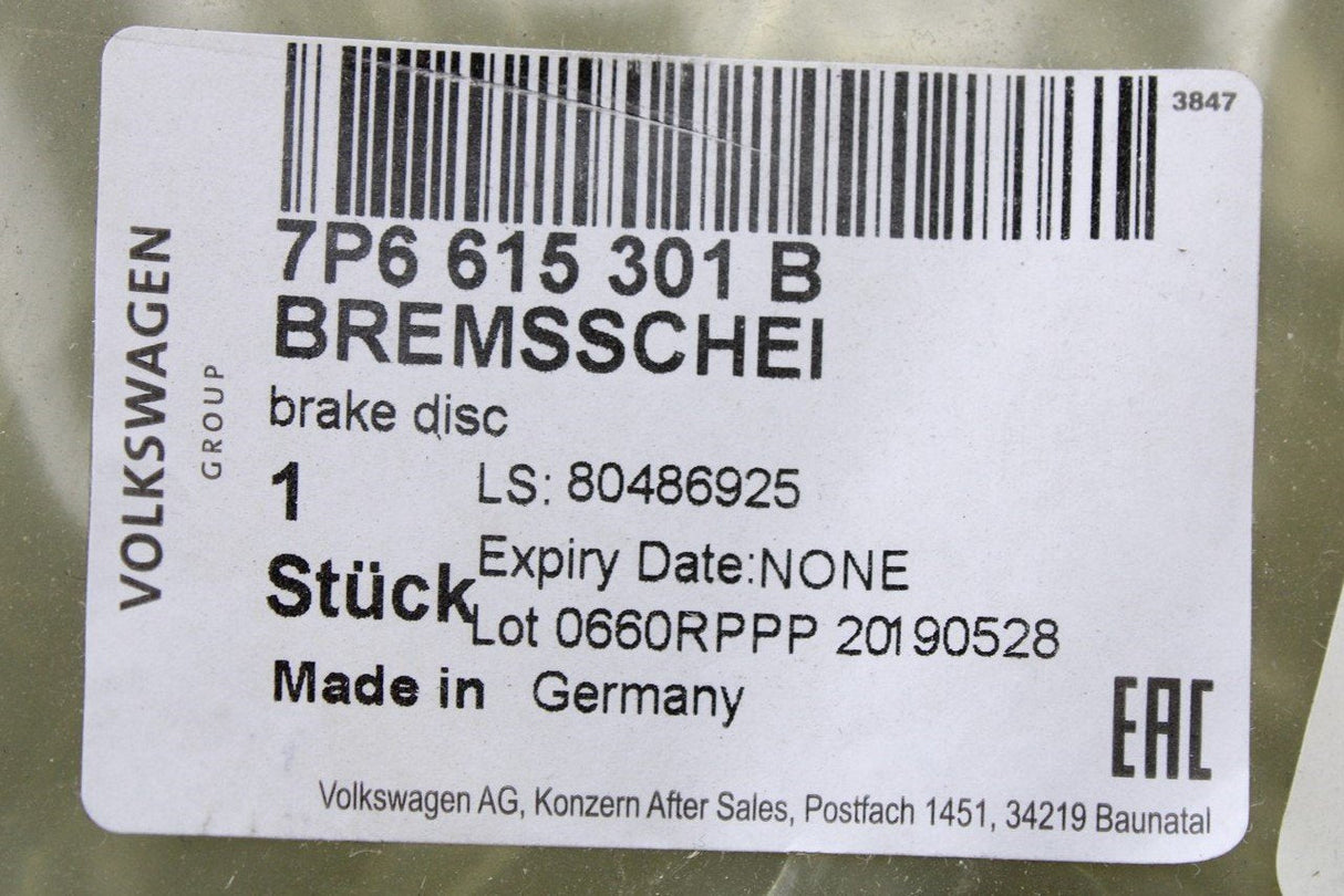 VW Touareg 7P 2011-18 front brake discs (pair) 7P6615301B 7P6615302B
