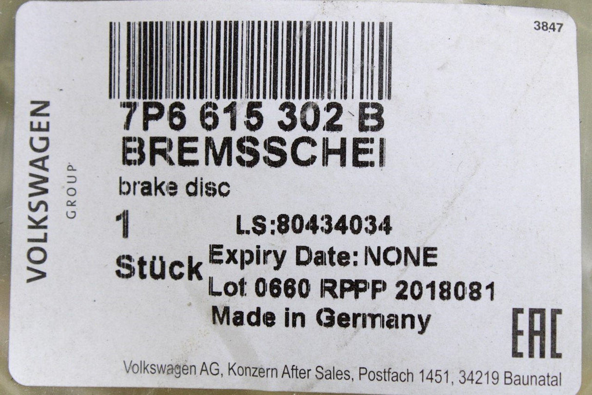 VW Touareg 7P 2011-18 front brake discs (pair) 7P6615301B 7P6615302B