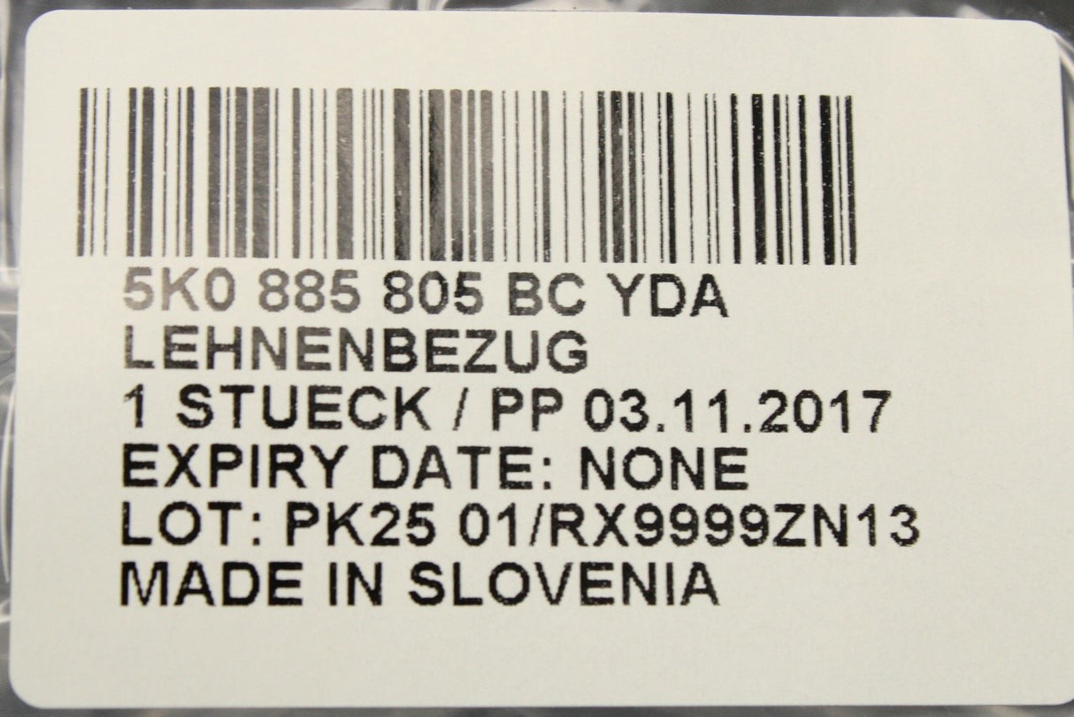VW Golf MK6 2009-2013 rear seat backrest cover (left) 5K0885805BC YDA