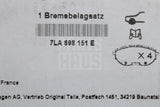 VW Transporter T6.1 2020-2024 brake pads set (front) 7LA698151E