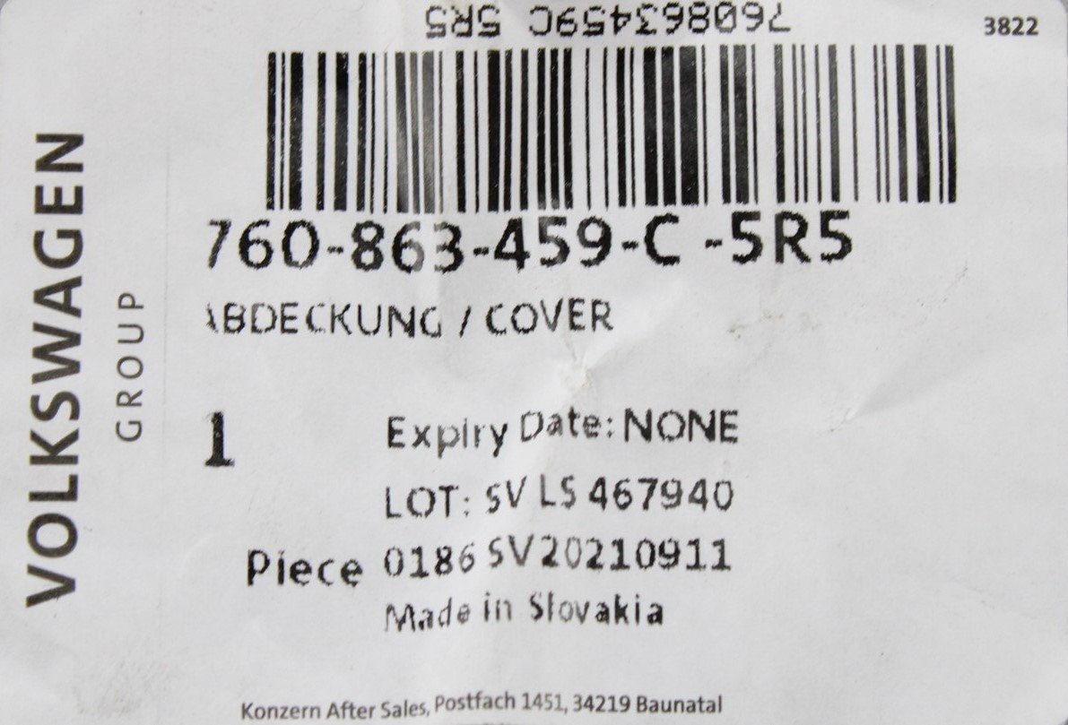 VW Touareg 2018-on boot lid load edge lip trim (chrome) 760863459C 5R5