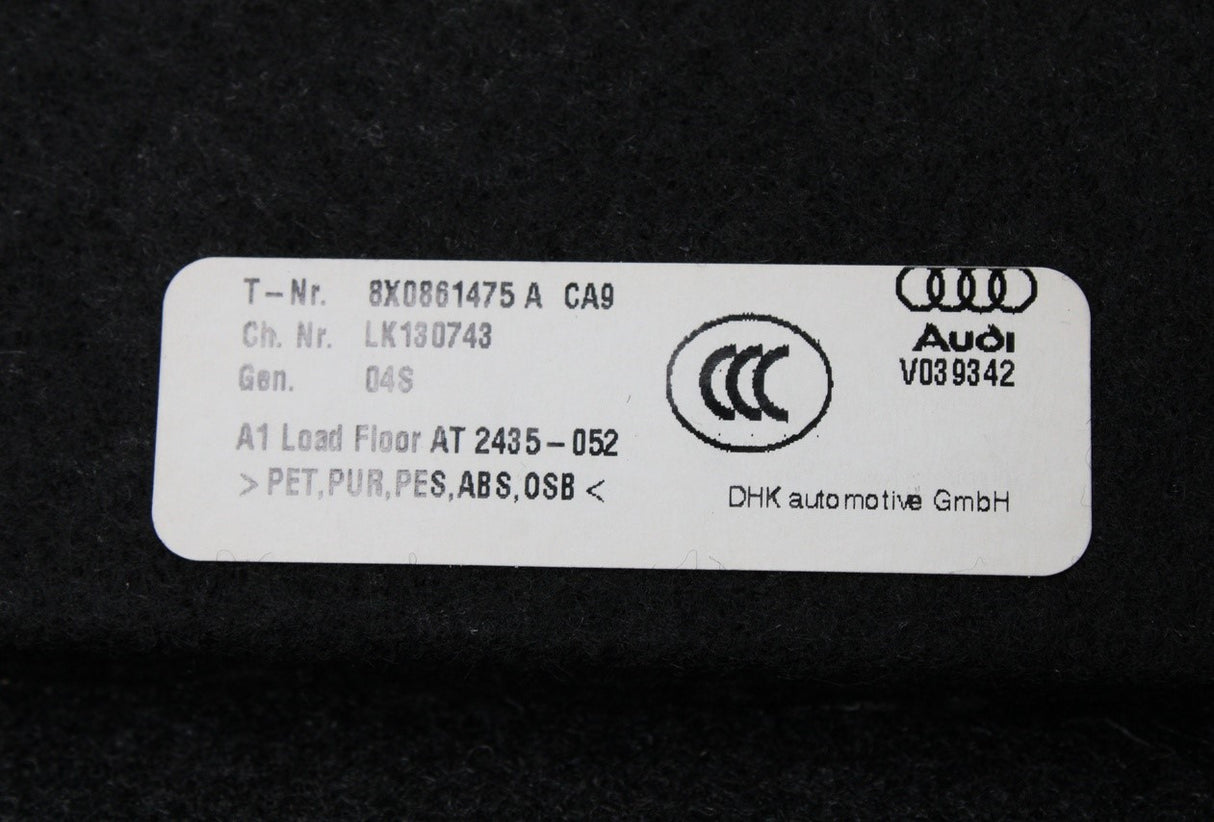 Audi A1 2011-2018 luggage comparment boot floor 8X0861475A CA9
