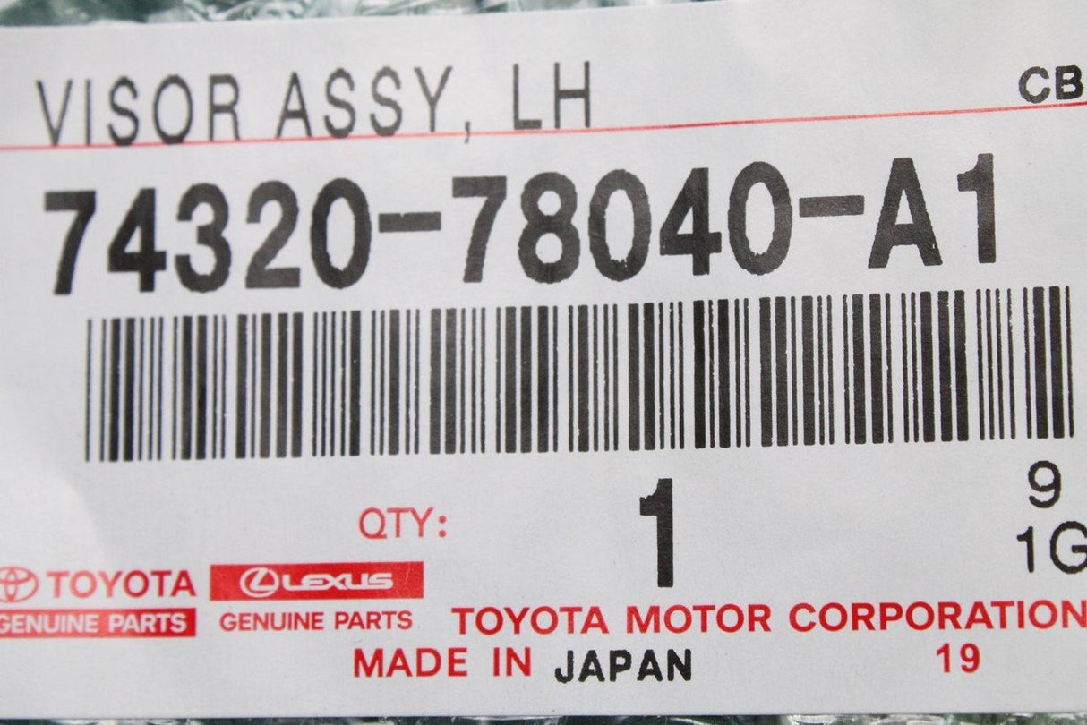 Toyota Lexus sun visor (left) 74320-78040-A1