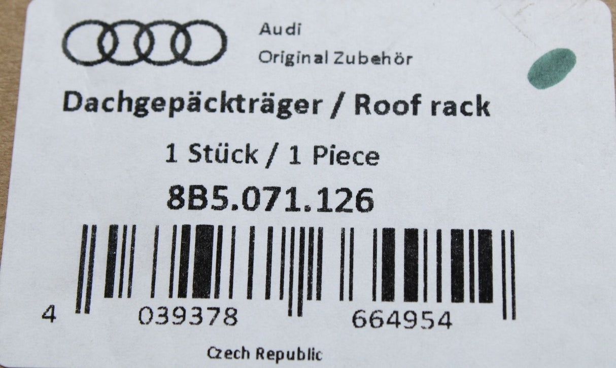 Audi A5 Saloon 2025-on accessory roof bars 8B5071126