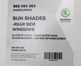 Skoda Kamiq 2019-on rear door windows sun blinds kit 658064363