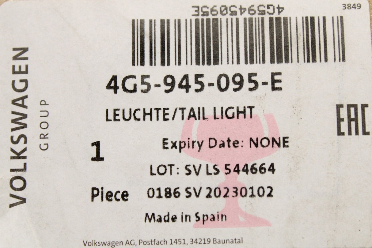 Audi A6 C7 Saloon 2015-2018 LED outer tail light (left) 4G5945095E
