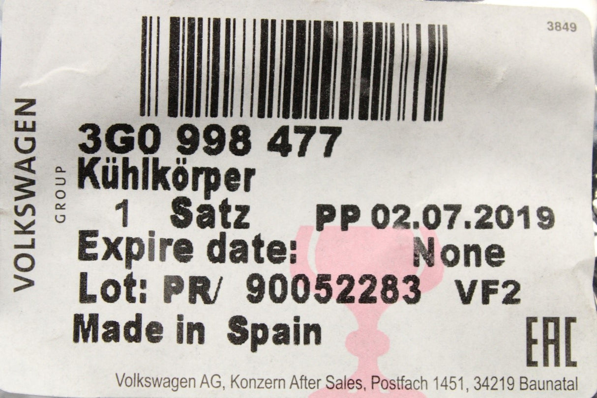 VW Passat B8 2018-2024 LED cornering light module (left) 3G0998477