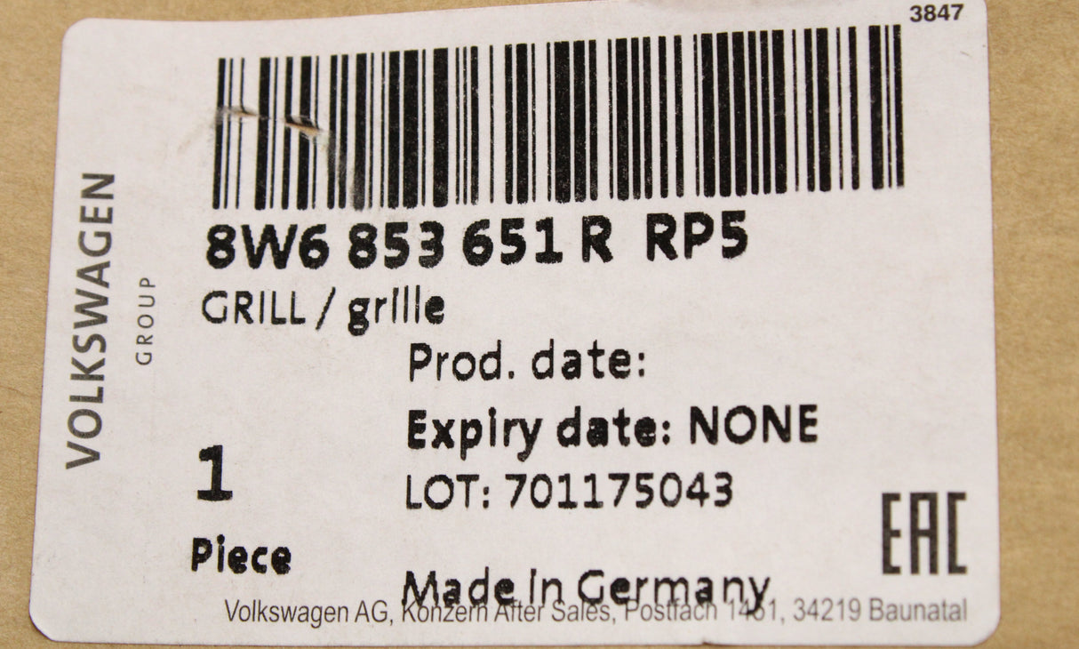 Audi A5 2017-on front bumper grille (twilight matt) 8W6853651R RP5